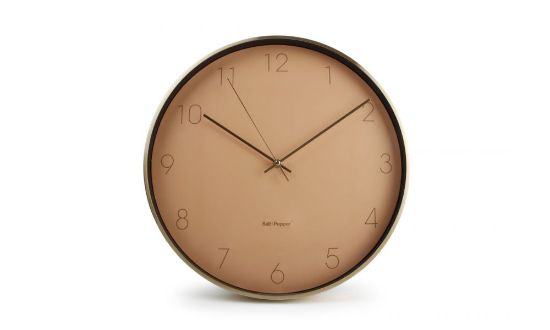 S&P stenska ura ZONE roza z zlatim okvirjem - 40 cm 