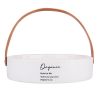 Altom Design porcelan posoda z usnjenim ročajem Organic 22x6 cm
